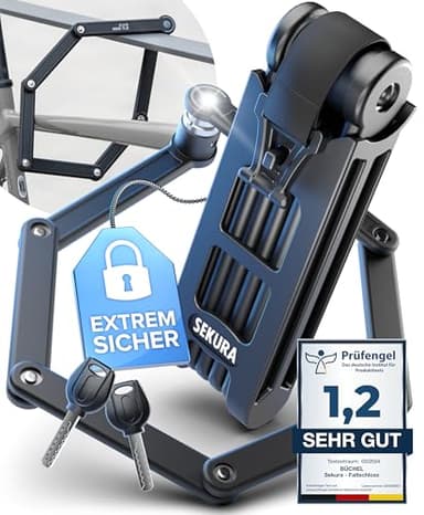 BÜCHEL Sekura Lucchetto Bici 85 cm – Catena Bici per E-Bike, Moto, Monopattino, Passeggino – Lucchetto Antifurto Bicis in Acciaio Temperato con Supporto & 3 Chiavi – Fissaggio Sicuro al Telaio