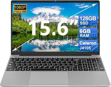 PC Portatile Notebook 15.6 pollici 5G WiFi 128GB ROM 1TB SSD Estensioni 6GB RAM, Computer Portatile Win10 5000mAh1080FHD BT4.2 USB3.0, Laptop Adesivi per Tastiera Italiana & Mouse Senza fili-Grigio