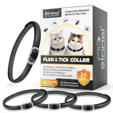 4 Pezzi Collare Antiparassitario per Gatti, Collare antipulci con zecche per gatti, Impermeabile Collare Antipulci e Zecche per Gatti, protezione efficace 24 mesi (B)