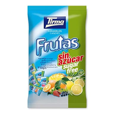 Tirma Caramelle alla Frutta | Senza Zucchero | Caramelle Dure Assortite alla Frutta | Adatte ai Diabetici | Senza glutine | Vegane | Confezionate Singolarmente | Sacchetto da 150gr