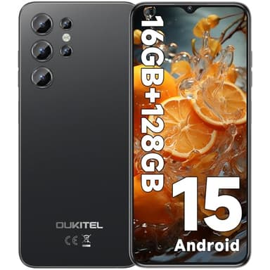 OUKITEL C1 Smartphone Android 15, 16GB +128GB/1TB Telefono Cellulare 2025, 6.52" HD+ Telefoni, 5150mAh Cellulari e Smartphone 4G, 13MP+5MP, Octa Core, Dual SIM 3 Slot/GPS/Fingerprint/OTG/3.5mm Jack