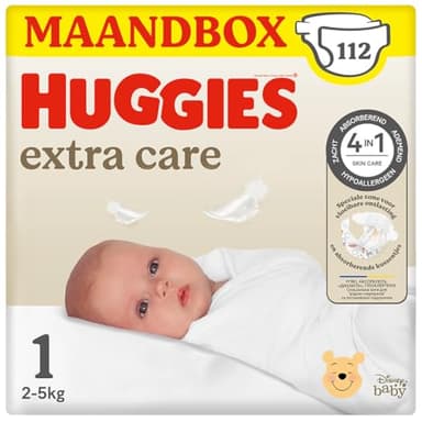 Huggies Bebè Extra Care Pannolini, Taglia 1 (2-5 kg), 112 pannolini