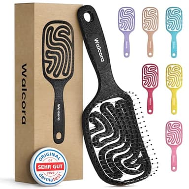 Walcora Spazzola Capelli Districante – Scioglinodi Anti Nodi – Per Capelli Ricci, Lisci, Fini, Bagnati e Lunghi – Hair Brush Anti Rottura per Donna, Uomo e Bambini