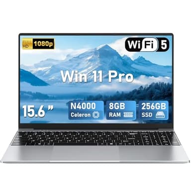 FUNYET 2025 PC Portatile 15.6 Pollici LPDDR4 8 GB RAM 256 GB SSD Laptop Win 11 Pro IPS FHD 1920×1080 Celeron N4000 Notebook Supporta l'espansione TF Card 1TB, BT 5.0, USB 3.0, Mini-HD, 2.4G+5G WIFI