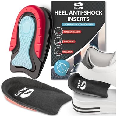 SULPO Talloniera in gel per tallonite e fascite plantare- solette tallone traspiranti e antiscivolo, plantari per sperone calcaneare, uomo e donna 40-46, 1 paio
