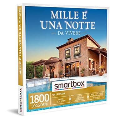 Smartbox - Mille e Una Notte da Vivere Cofanetto Regalo Coppia, 1 Notte con Colazione Oppure 1 Notte con Colazione e Aperitivo O attività per 2 Persone, Idee Regalo Originale