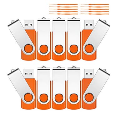 Pendrive 8GB 10 Pezzi, KROCEUS Chiavetta USB 2.0 Girevole Per Archiviazione Dati Pen Drive USB Flash Drive Memoria Stick Thumb Drive Per Computer Laptop TV(Arancione)