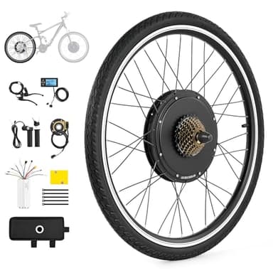 Viribus 500W/1000W Kit di Conversione Bici Elettrica 36V/48V Set Controllo Mozzo Motore Hub da 26 Pollici E-Bike Ruota Bicicletta Regolatore di Velocità (1000W Ruota Posteriore con LCD Pannello)