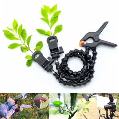 Guage Double Macro - Morsetto macro da 60 cm con clip girevole a 360°, regolabile per insetti, fiori e sfondi (tipo doppio tubo)