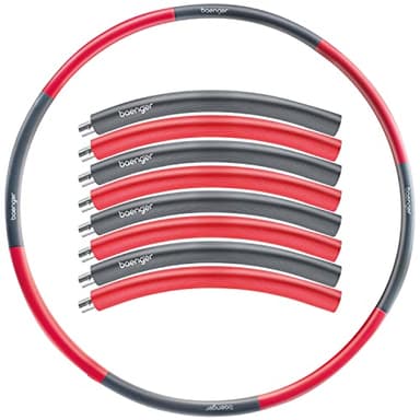 baenger Hula Hoop - Pneumatico per adulti, nucleo in acciaio inox [extra stabile] 8 segmenti Hullahub per la perdita di peso per principianti e avanzati [1,2 kg] con eBook – hula hoop in schiuma