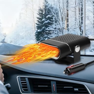 Qidoe Riscaldatore per Auto da 200 W 12 V, Portatile Auto 12 Volt Stufetta con Accendisigari Sbrinatore Demister Riscaldamento Parabrezza per Camper, Roulotte, Camion, Taxi