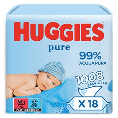 Huggies Pure Baby, Salviette neonato, 99% acqua pura, dermatologicamente testate e delicate,1008 Pz (18 x 56)