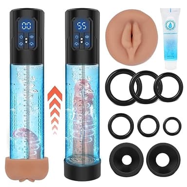 Pompe del Pene Giocattoli Sessuali Maschili - Masturbatore Elettrico Ingranditore del Pene per Uomini, Estensore a Pompa a Vuoto Sextoy con 4 Modalità di Aspirazione, Anello del Pene per Adulti