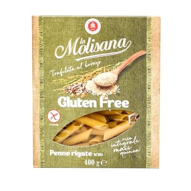 La Molisana, Penne Rigate n. 20 Gluten Free, Pasta Senza Glutine - Trafilata al Bronzo con Riso Integrale, Mais e Quinoa - Confezione da 400g