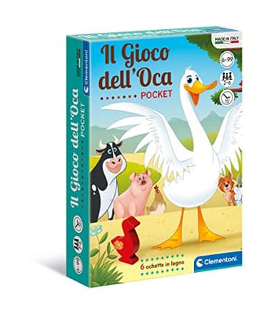 Clementoni dell'Oca-Pocket-Mazzo, carte per bambini, da tavolo, gioco da tavolo per tutta la famiglia, 2-6 giocatori, dai 6 anni in su, made in Italy, multicolor, 16295