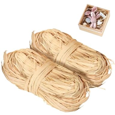 Rafia Naturale,Decorazione Rafia,Rafias per Uncinetto per Borse,per Decorazioni e Riempimenti Regalo,Confezionare Bouquet,Intrecci Artigianali,100g