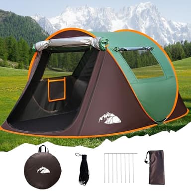 FORMIZON Tenda Campeggio 2 Posti, Tenda Pop Up 250 * 150 * 110cm con Porta a Cerniera, Tenda Trekking per Familiare Picnic in Cortile Parco Spiaggia (Verde)
