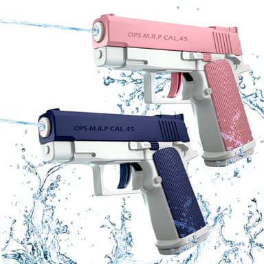Pistola ad Acqua 2 Pezzi Pistole ad Acqua per Bambini Portata 10 Metri per Estivi Feste all'aperto, Piscina, Spiaggia, Giochi, Regali per Bambini (Blu+Rosa)