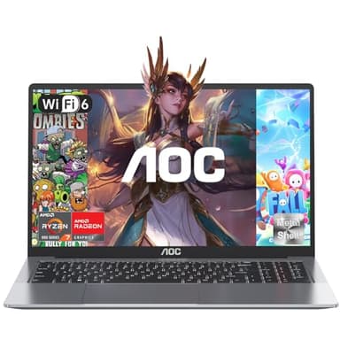 AOC 16.1'' PC Portatile,Ryzen 7 5700U, Fino a 4,3 GHz, RAM 16GB M.2 NVMe SSD 512GB Laptop, Tastiera Retroilluminata, Radeon RX Vega 8 Graphics Notebook, WiFi-6,HDMI, 1080P,Tipo-C,Guscio Metallico