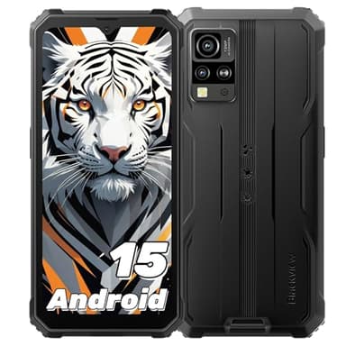 Blackview Rugged Smartphone Android 15, BV4800Pro Telefono Indistruttibile, 12GB+128GB/2TB Espandibile/Octa-core, 285g&13.5mm, 6.56'' HD+, NFC/Fingerprint/Modalità Guanto/4G Dual SIM Cellulare Robusto