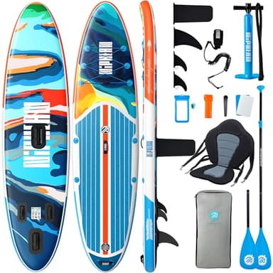 Niphean SUP Gonfiabile Adulti con Tutti gli Accessori, 320cm Stand up Paddle Gonfiabile per Tutti i Livelli, Paddle Board con Capacità di 200kg per 2 Persone, Tavola da SUP Gonfiabile con Sedia