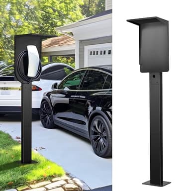 Ufixed Colonnina di Ricarica EV con Coperchio – Compatibile con Wallbox 7,4 kW Monofase, Pulsar Plus e Cavo Tipo 2, Protezione Anti-Pioggia e Sole