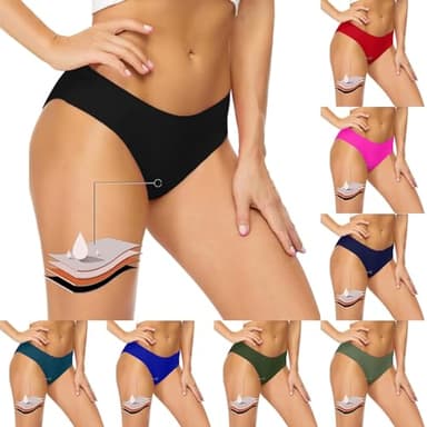 Generico Costume da Bagno Mestruale per Ragazze e Adolescenti,Pantaloni da Nuoto per Il Periodo,Costumi da Bagno Donna Bikini a Vita Alta, Bikini Donna Mestruale (001 Nero, S)