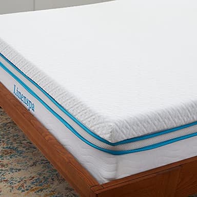 Linenspa Topper Singolo, alto 7 cm | Correttore materasso in Memory Foam con Gel e fodera lavabile con cerniera | Oeko-Tex | 90 x 200 cm