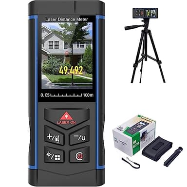 S.Fine Telemetro Laser 100m con Zoom 6X e Livella Elettronica, Precisione ±2mm, Misuratore di Distanza con Angolo Reale, Misura Area e Volume, per Interni ed Esterni con Treppiede