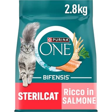 Purina ONE Bifensis Crocchette Gatto Sterilizzato Salmone, Sacco da 2,8kg