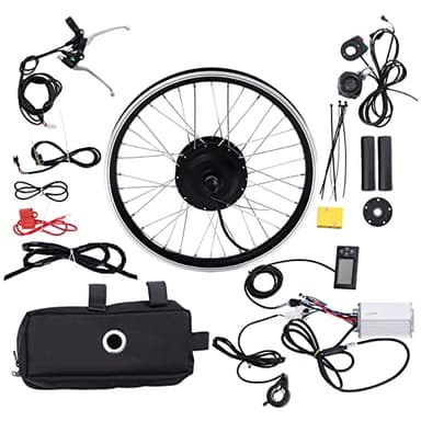 Zalydala Kit di conversione per bicicletta elettrica, motore anteriore, 350 W, 36 V, motore a mozzo da 20 pollici, controller per bicicletta con display LCD, freno