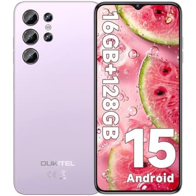 OUKITEL C1 Smartphone Android 15, 16GB +128GB/1TB Telefono Cellulare 2025, 6.52" HD+ Telefoni, 5150mAh Cellulari e Smartphone 4G, 13MP+5MP, Octa Core, Dual SIM 3 Slot/GPS/Fingerprint/OTG/3.5mm Jack