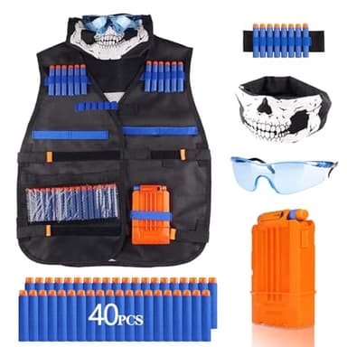 Funklu Kit di Giubbotti Tattici per Bambini, Giubbotti Tattico per Nerf N-Strike Elite Series Gun Games, Gilet Nerf Elite per Nerf N-Strike Serie Elite, Regali di Giocattoli per Bambini Esterno