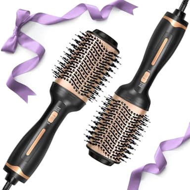 Anluomania One-Step Spazzola Asciugacapelli e Volumizzante, 1000W Spazzola Termica in Ceramica, Ioni Negativi Spazzola Ad Aria Calda, 3 Temperature, per Asciugatura rapida/Raddrizzamento/Volumizzante