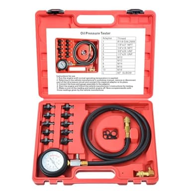 Zoomtools Strumento per Tester della Pressione dell'olio combustibile del Motore Kit manometro dell'olio del Cilindro del Motore Set di Test diagnostici dell'olio con adattatori