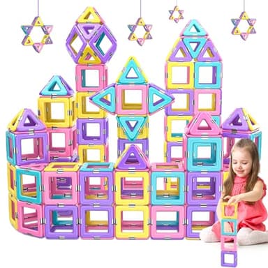 COOLJOYA Costruzioni Magnetiche per Bambini, Magneti Bambini Giochi Montessori 3 4 5 6 7 8 Anni, 40 Pezzi Blocchi Magnetici Giocattoli da Costruzione Magnetici, STEM Educativi Regalo (2024)
