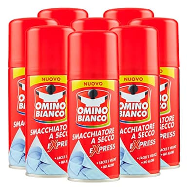Omino Bianco - Prodotto Specifico per Rimuovere Macchie Intense, Smacchiatore Spray a Secco Expess, Azione Immediata Senza Aloni, 8 Flaconi x 125 ml