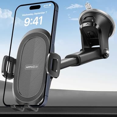 APPS2Car Supporto per telefono da auto a ventosa, universale a 360°, supporto per telefono auto, compatibile con iPhone 13 Pro Max/12, 4,7-6,8 pollici e telefono di più
