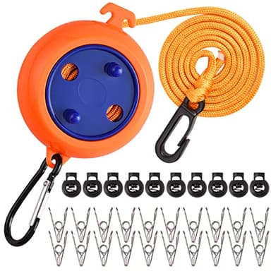 Filo Stendibiancheria Retrattile, 10M Stendibiancheria Portatile, Stendino da Balcone, Stendibiancheria da esterno, stendibiancheria Retrattile per Campeggio Viaggi