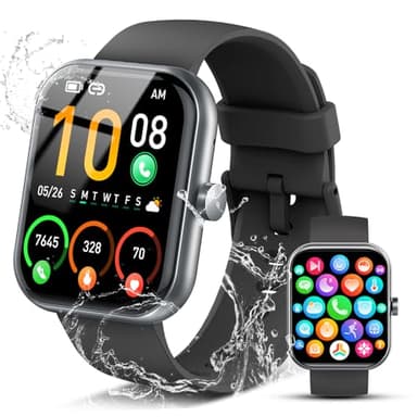 2025 Upgraded Smartwatch Uomo Donna, 1.96" Orologio Smartwatch con Effettua/Risposta Chiamate, 113 Modalità Fitness Tracker con Sonno/Cardiofrequenzimetro, IP68 Impermeabile Smart Watch per iOS Androd