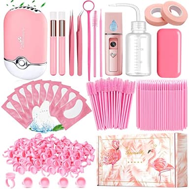 Ciglia Extension Kit Lash Extension Accessori Portatile USB Ciglia Ventola Nebulizzatore Facciale Gel Patche Pinzette Shampoo Pennello Bottiglia Lavaggio Specchio Eyelash Brush Tape Colla Anelli