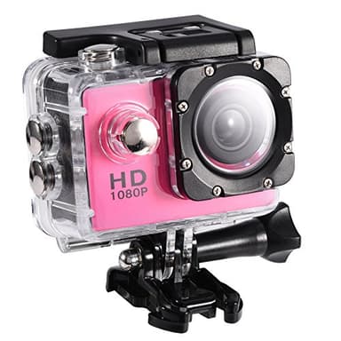 Bewinner Action Camera Mini DV Sport Camera Impermeabile Esterno 30M Fotocamera subacquea Bicicletta Sport DV Action Camera Camcorder per Escursioni All'aperto Nuoto Sci (Rosa)
