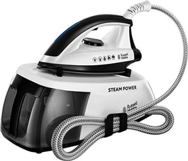 Russell Hobbs Ferro da Stiro a Caldaia, pressione 4.5 bar, vapore 90g/min, 1.3 L serbatoio, Riscaldamento Rapido, Anticalcare, Carica continua, 2400 W, 1.3 L, Nero, 24420-56