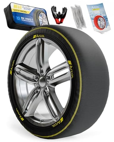 ARCOL Calze da Neve Omologate Italia EN 16662-1 /// ArcticPro Catene da Neve in Tessuto, Facili da Installare, per una Guida Silenziosa e Massima Sicurezza - Misure Dett. All’interno (ArcticPro, XXXL)