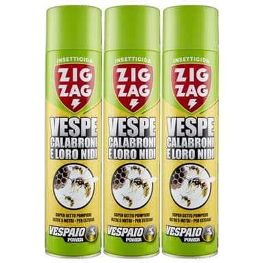 ZIG ZAG, Vespaio Power, Insetticida per Nidi di Vespe e Calabroni ad Azione immediata e residuale, Colpisce Fino a 6 Metri, 3 Confezioni da 600 ml