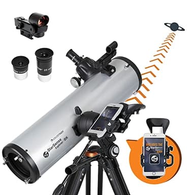 Celestron 22461 Telescopio riflettore newtoniano StarSense Explore DX 130 con tecnologia app smartphone - due oculari, dock per il telefono e treppiede regolabile in altezza, nero