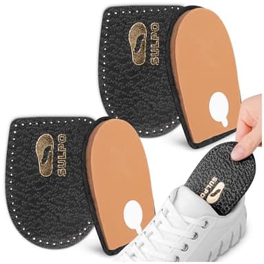 Sulpo 2 paia di solette con rialzo per tallone, per scarpe da uomo e da donna, per sollevare e aumentare il tallone, Nero Altezza 5 mm, 36-40