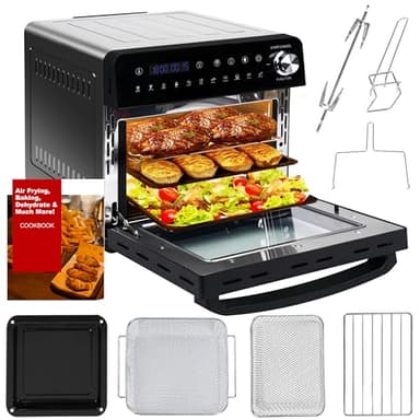 Mini Forno Friggitrice ad Aria da 14L | Versatile Airfryer XXL da 1800W con Finestra Osservare, Forno 11 in 1 Temperatura Mas 210℃, Mini Forno Friggitrice ad Aria Calda con 7 Accessori e Ricettario