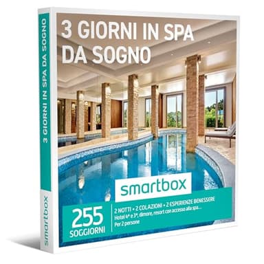 Smartbox - Cofanetto regalo 3 giorni in spa da sogno - Idea regalo per la coppia - Due notti con colazione e pausa relax per 2