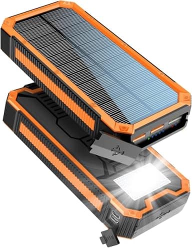 Caricabatterie Solare 20000mAh PD20W Power Bank Ricarica Rapida USB C Input & Output Caricatore Portatile Solar Powerbank per Smartphone tablet